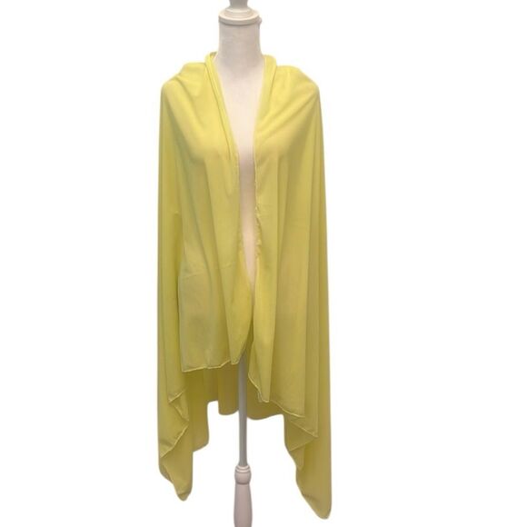 Chic Light Yellow Sheer Wrap approximately 43x70” so many ways to style worn 1x - Picture 1 of 7